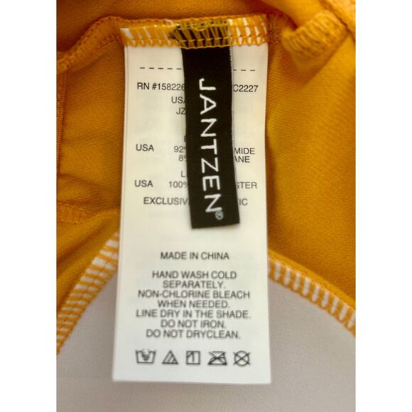 NEW Jantzen Womens Cascading Ruffle One Piece Swimsuit Marigold Yellow Size 10 - Picture 6 of 7